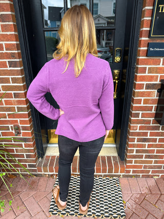 Lulu B Deep Lilac Chenille Sweater