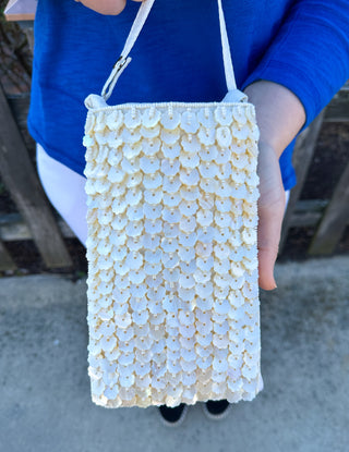 Capiz Flower Club Bag