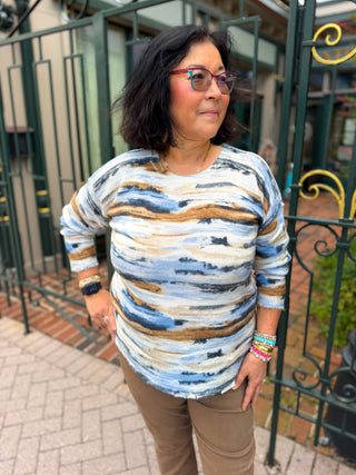 Charlie B Stream Reversible Raglan Sweater