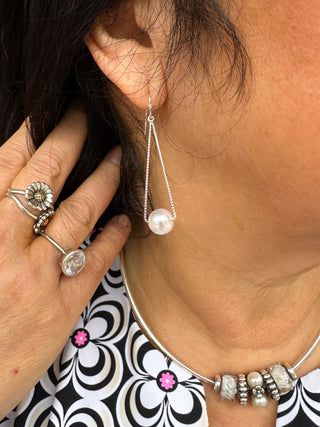 Silver Amora Pearl Earrings