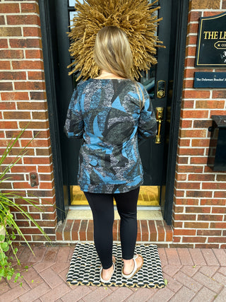 Tango Mango Abstract Button Tunic