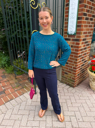 Olivia by Habitat Teal Confetti Party Pullover
