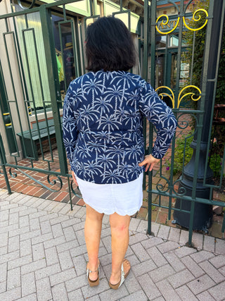 Beachtime by Lulu B White Seersucker Scallop Skort