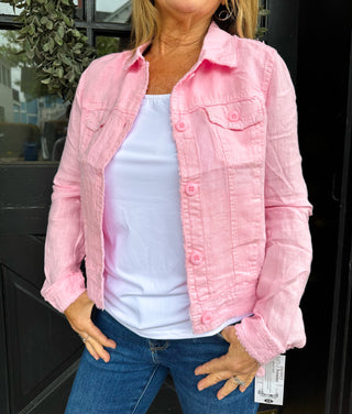 Lulu B Clearwater Light Pink Linen Jacket