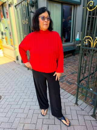 Olivia by Habitat Red Rib Pocket Pullover