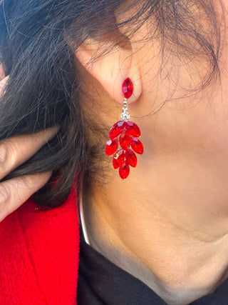 Red Feather Earrings