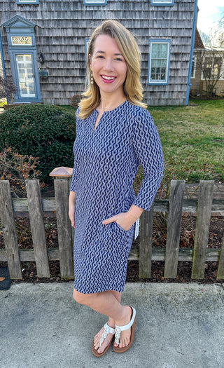 Lulu B Navy Harbor Rope Notch Travel Dress