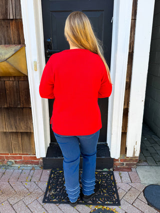 Lulu B Crimson Chenille Sweater
