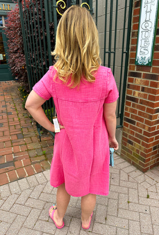 Escape by Habitat Cosmo Sunkissed Gauze Short Sleeve Dress