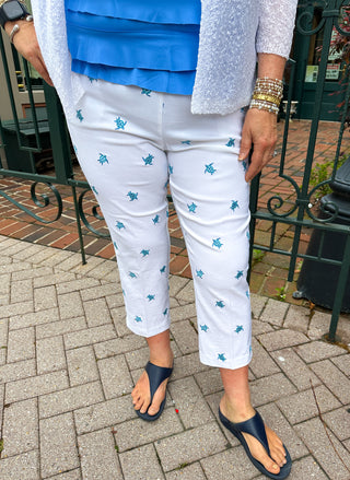 Bangladine by Lulu B Embroidered Turtle Capris