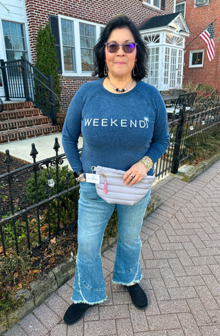 Lulu B Navy Weekend Chenille Sweater