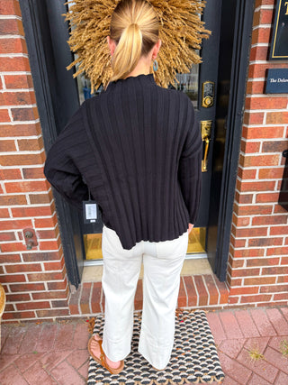 Olivia by Habitat Black Rib Pocket Pullover