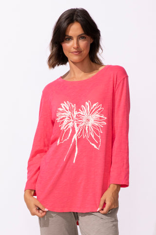 Escape by Habitat Poppy Floral High Low Cotton Tee