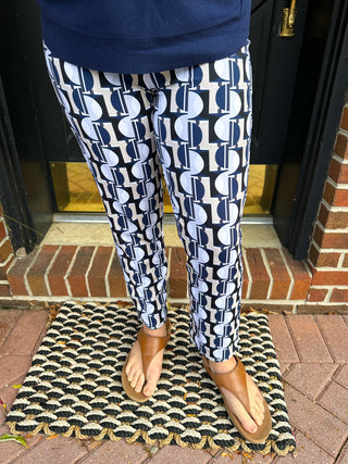 Lulu B Neutral Mosaic Secret Pocket Capri Legging