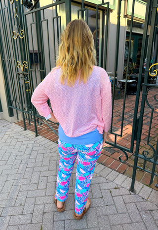 Lulu B Seaglass Pink Lightweight Cardigan