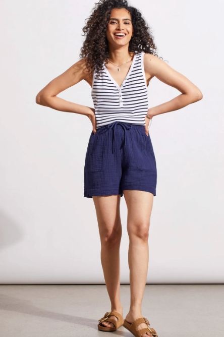 Tribal Jeans Nautical Cotton Shorts with Elastic Waistband