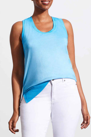 Tribal Jeans Blue High-Low Tank Top