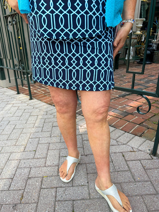 Lulu B Coastal Lattice Zip Skort