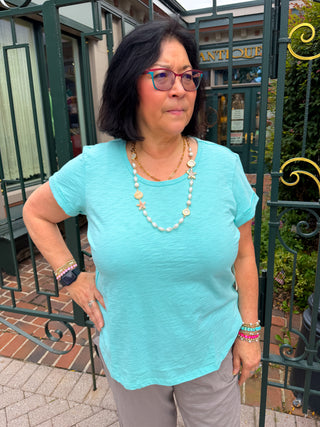 Escape by Habitat Mint Cuff Sleeve Tee