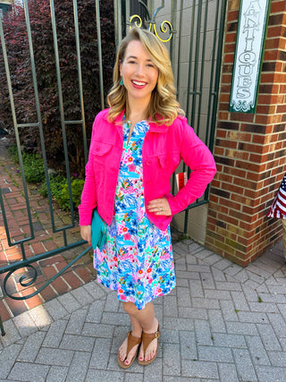 Lulu B Tropical Dragonfly UPF 50+ Open Cut Dress