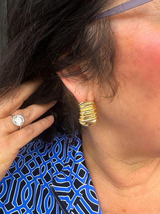 Gold Chunky Wavy Earrings