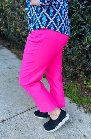 Bangladine by Lulu B Bright Hot Pink Contemporary Capris