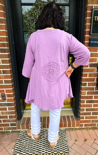 Oh My Gauze Circles Tunic Orchid