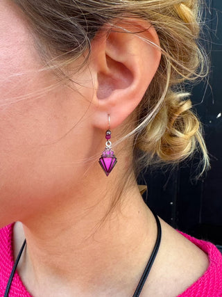 Pink and Silver Earrings