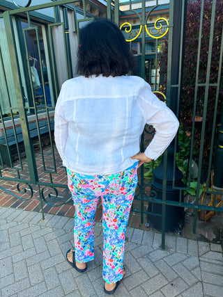 Lulu B Tropical Dragonfly Secret Pocket Capri Legging