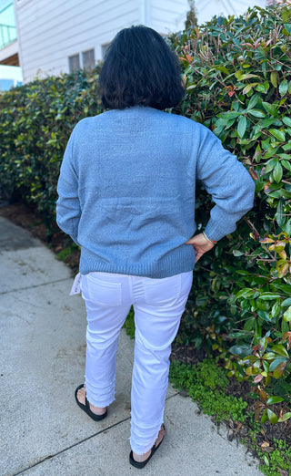 Lulu B Denim Fringe Pant White