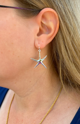 Simple Silver Starfish Earrings
