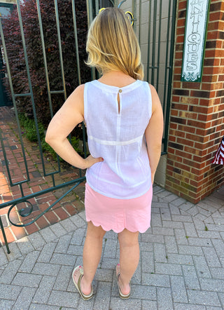 Bangladine by Lulu B Seaglass Pink Scallop Skort