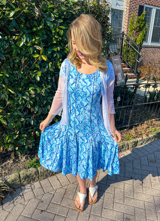 Tango Mango Seaside Swirl Seamed Dress