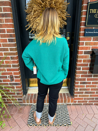 Lulu B Black Denim Cuff Pearl Pant