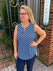 Periwinkle and Navy Geometric Links