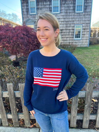 Navy Patriotic Lewes Pullover Sweater