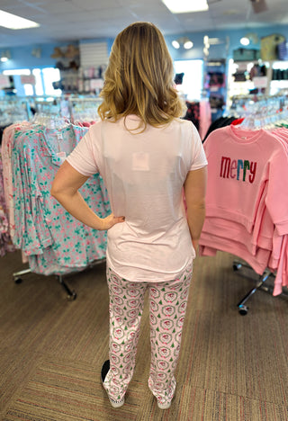 Short Sleeve Santa Pajama Set