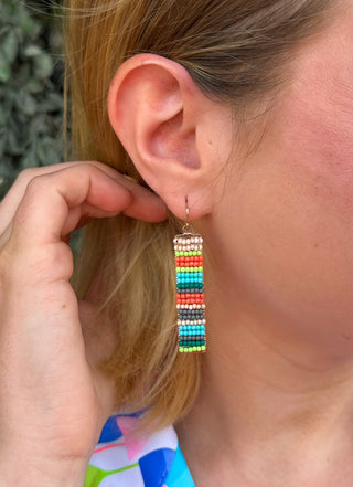 Beaded Multicolor Drop Earring