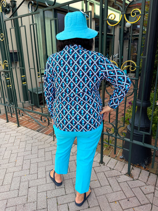 Lulu B Seahorse Lattice Quarter Zip Pullover