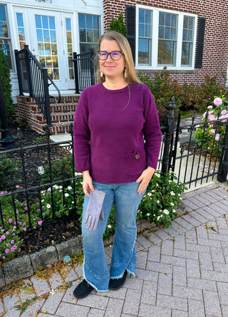 Lulu B Cabernet Chenille Sweater