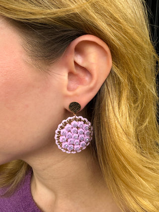 Purple Circle Earrings