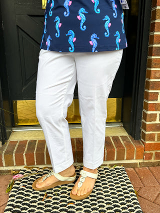 Bangladine by Lulu B White Contemporary Capris