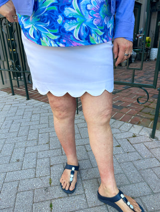 Bangladine by Lulu B White Scallop Skort