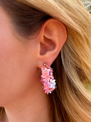 Whimsy Pink Flower Dangle Earrings