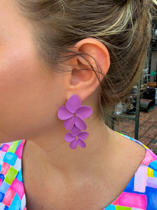 Purple Flower Earrings