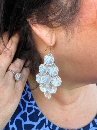 Silver Shell Drop Earrings