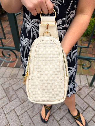 Waverly Woven Sling Bag Cream