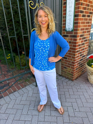Beachtime by Lulu B Periwinkle Flower Power Basic Tank