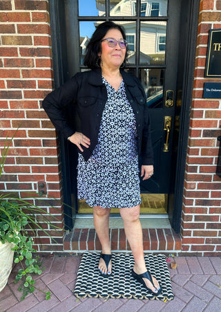 Black Beaded Teardrop Earrings