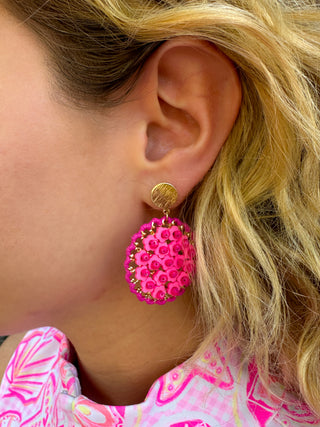 Pink Circle Earrings